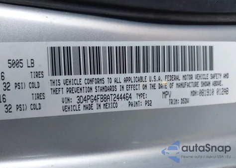 2010 Dodge Journey Se из США, поврежденный, VIN 3D4PG4FB8AT244464